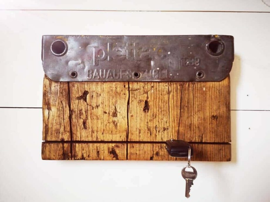 Porte-clés bois d'échafaudage et acier | Indus1978