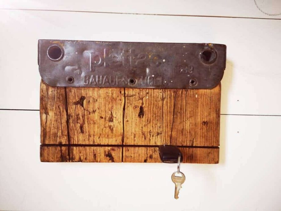 Porte-clés bois d'échafaudage et acier | Indus1978