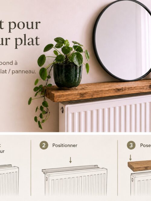 Étagère radiateur sans perçage – solution simple pour ajouter du rangement facilement