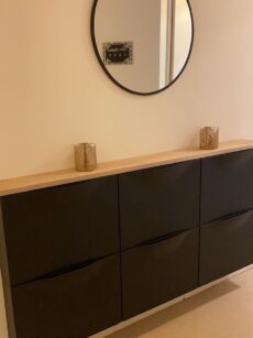 tablette en chêne pour meuble ikea trones 52 cm, panneau en bois chêne massif