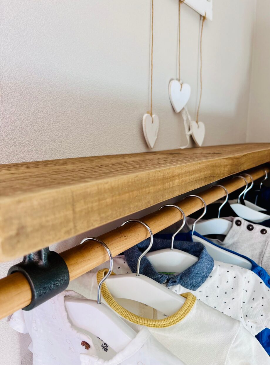 Etagère murale en bois | Étagère flottante | Rangement moderne pour entrée , chambre et bureau, bords avant droits ou arrondis
