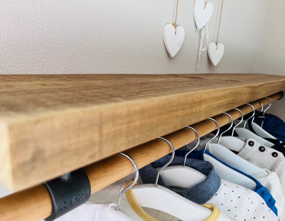 Etagère murale en bois | Étagère flottante | Rangement moderne pour entrée , chambre et bureau, bords avant droits ou arrondis