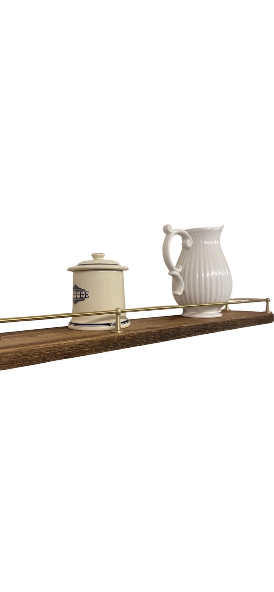 Rail galerie en laiton massif satiné, barre 25 ou 50 cm,  support en laiton,  pour étagère murale, cuisine, salon,  bibliothèque