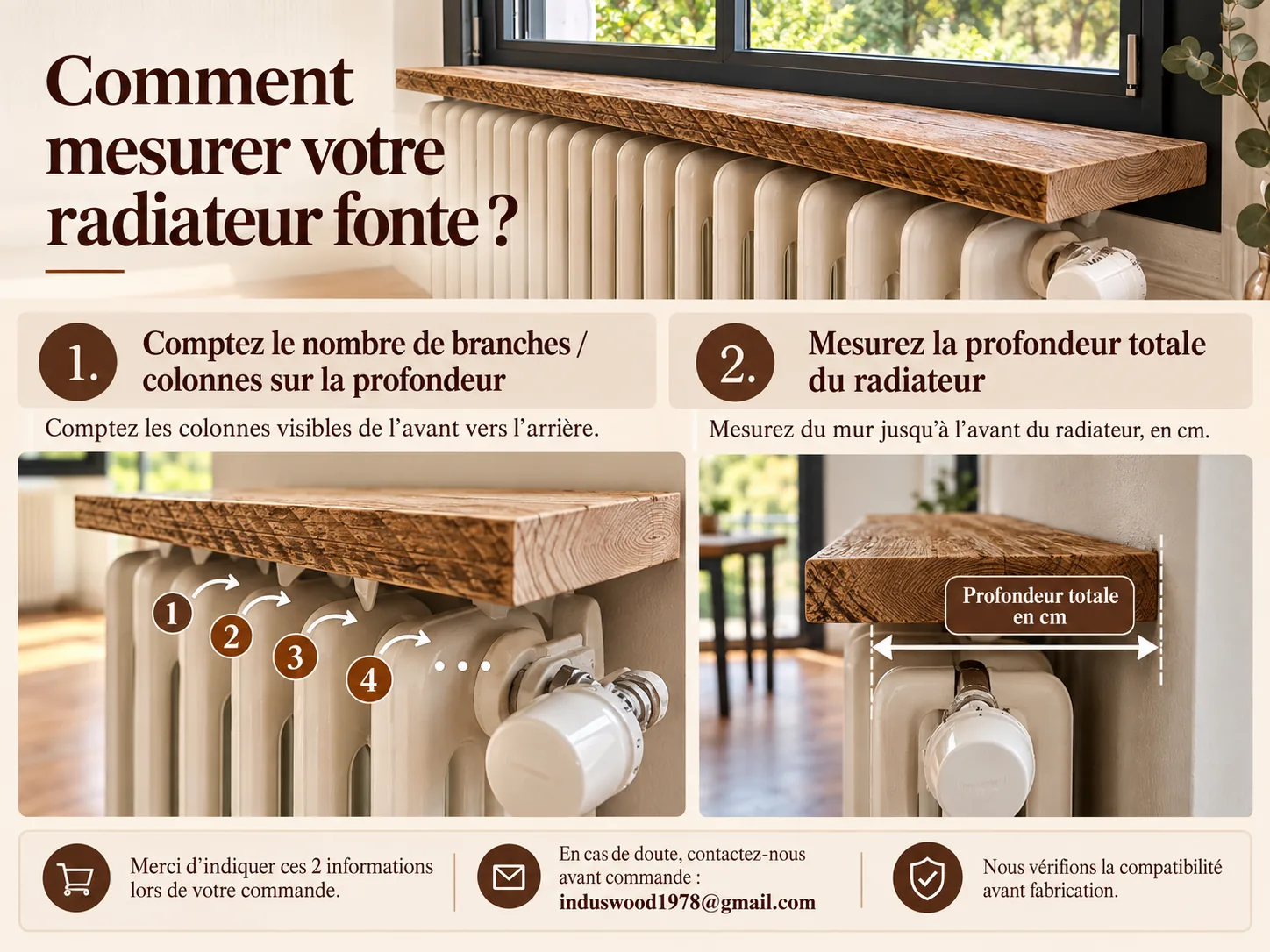 Comment mesurer un radiateur en fonte pour choisir une tablette sur mesure